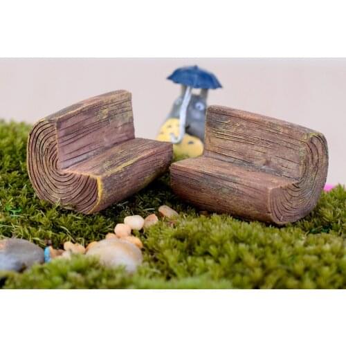 2PCS Chair Miniature Fairy Garden Home Houses Decoration Mini Craft Micro Landscaping Decor DIY Accessories