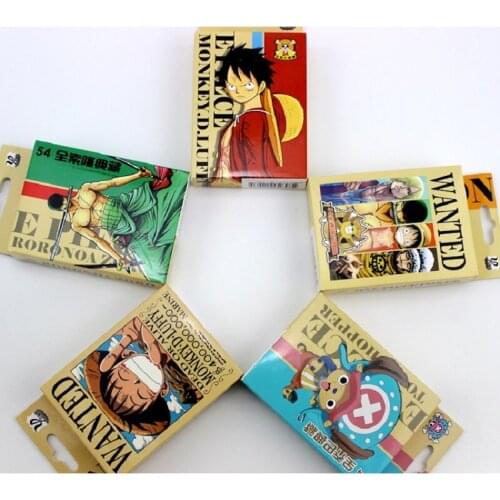 54 Sheets/Set Anime ONE PIECE Luffy Zoro Poker Cards Cartoon Characters Cosplay Board Game Cards Postcard