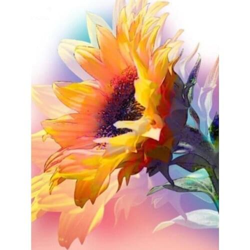 5D DIY Diamond Painting Sunflower Full Drill Square Picture of Rhinestone Diamond Embroidery Halloween Handmade Decor
