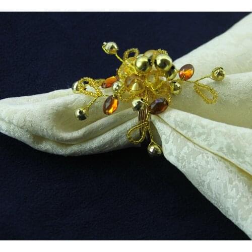 Acrylic beaded wedding napkin ring crystal napkin holder wholesale decoration ring