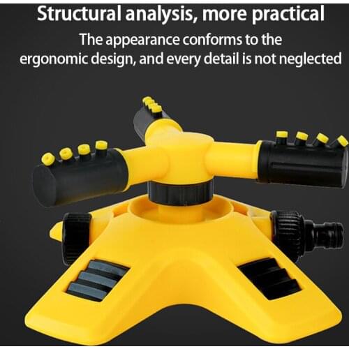 New 360 Degree Automatic Garden Lawn Sprinkler Rotating Sprinkler Nozzle Nursery Irrigation Rotating Trigeminal Sprinkler Tandem
