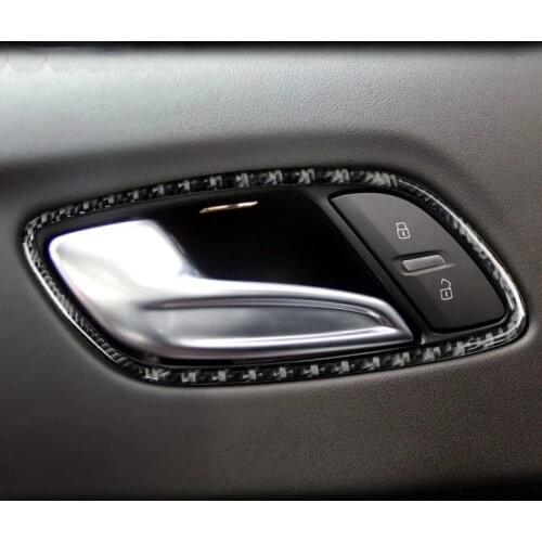 For Audi TT Car sticker Styling 8J MK123 TTRS TTS Accessories Carbon Fiber Style Car Interior Door Handle Cover3D Trim Door Bowl