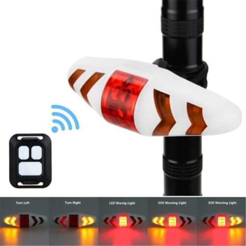 Wireless Smart Remote Control Rechargeable Bicycle Lights Laser Bike Taillight Bicycle Rear Light Safety Turn Signals Lights USB