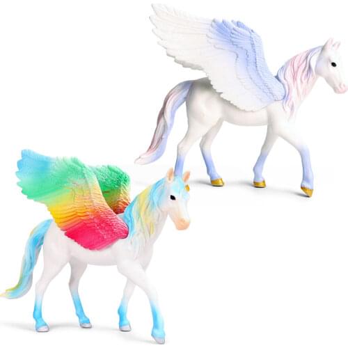 Childrens Simulation Mythical Beast Elf Horse Fantasy Beast Series Model Pegasus Unicorn PVC Animals Action Figures Toys Gifts