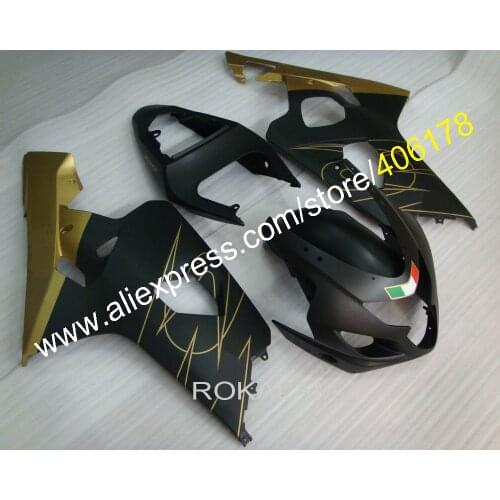 GSXR 600 750 ABS Fairing For Suzuki GSXR600 750 2004 2005 Matte Gold Black Sport Bike Body Kit (Injection Molding)