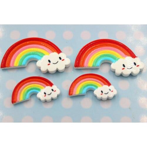10pcs/lot flat back resin rainbow DIY resin cabochons accessories about25mm