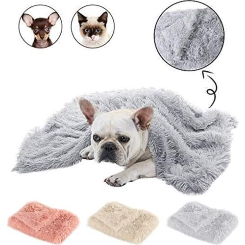 Dog Cat Mats Long Plush Double Layer Washable Cats Nest Pet Cushion Mat Super Soft Kennel For Small Dogs Cats Sleeping