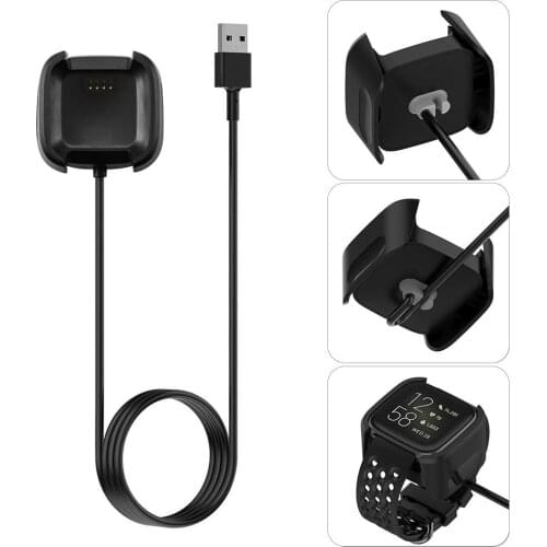 USB Magnetic Charger Cable Dock Stand Fast Charging Cable Wire Charger Cradle For Fitbit Versa 2 Smart watch 1M cable