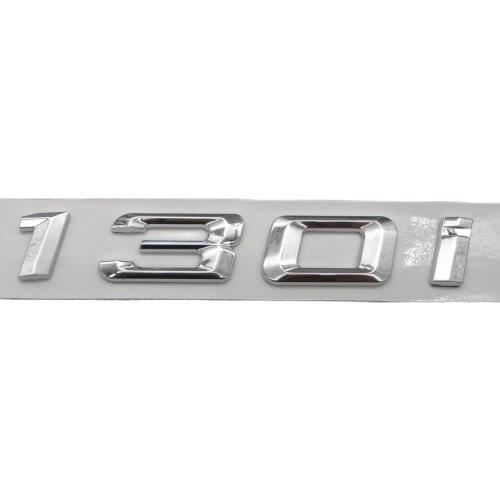 Chrome Shiny Silver ABS Number Letters Word Car Trunk Badge Emblem Letter Decal Sticker for BMW 1 Series 130i