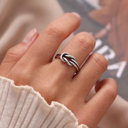 UMKA Retro New DesignRings Hollow Out Pattern Specailly Sliver Color Finger Rings Adjustable Size Jewelry