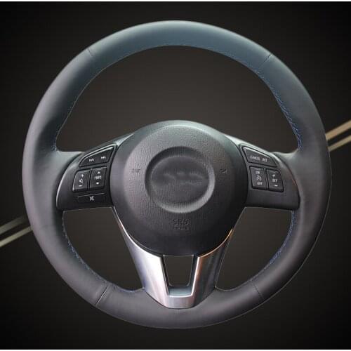 Car Braid On The Steering Wheel Cover for Mazda 3 Axela Mazda 6 Atenza Mazda 2 CX-3 CX-5 Scion iA 2016 Auto Covers Accessories