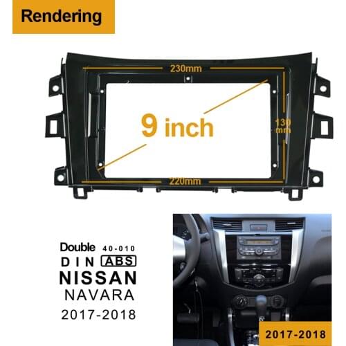 2din1Din Car DVD Frame Audio Fitting Adaptor Dash Trim Facia Panel 9inch For NISSAN NAVARA 2017-2018 Double Din Radio Player