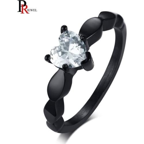 Romantic Heart Love Engagement Rings for Women Bling Cubic Zircon anel feminino