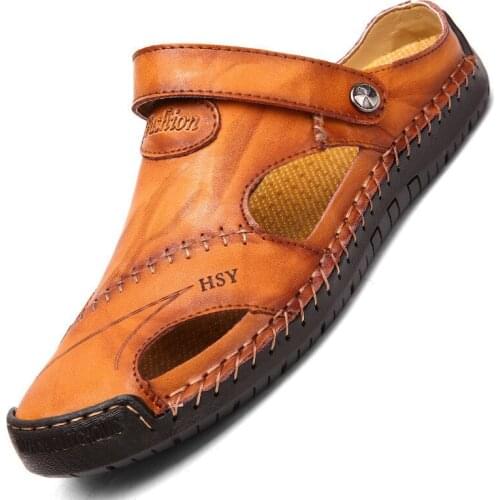 Mens Sandals Mens Shoes Casual Hole Toe Sandals Sandals Half Vamp Large Size