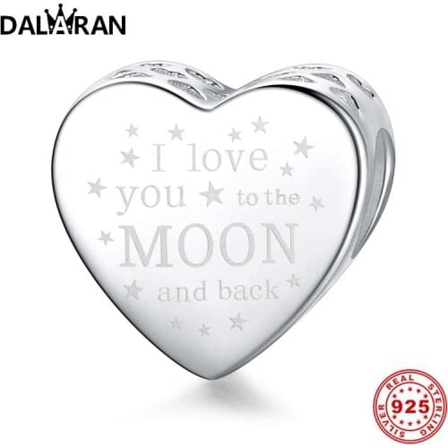 DALARAN Letter Silver Charms 925 Sterling Silver Loving Alphabet Beads Fit Charm DIY Bracelet Necklace For Women Jewelry Gift