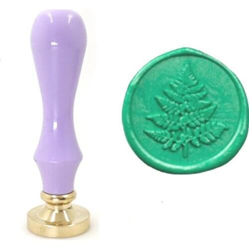 Natural Plant Leaf Wax Stamp Exquisite Paint Purple handle,Ancient Seal Retro Stamp,Personalized Stamp Wax Seal High Quality