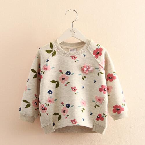 Flower sweater spring and autumn new girls' childrens wear childrens leisure long sleeve coat