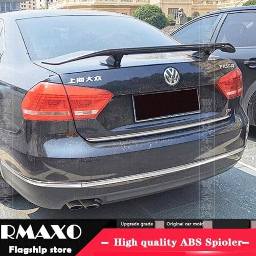 For VW Passat B7 Sedan Universal TF Spoiler 2001-2018 B6 B8 Spoiler ABS plastic Material Car Rear Wing Color Rear Spoiler