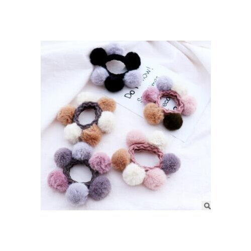 60pcs/lot DIY Multi Plush Simple Contrast Color Hair Clips Sunday Angora Yarns Rubber Bands Hair Styling Tools Accessories HA928