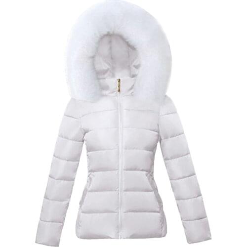 Big Fur 2021 New European Fashion White Womens Jacket Plus size 6XL Woman Parkas Female Warm Winter Coat Hooded Women Outerwear