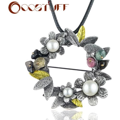 Vintage Long Necklace Women Plant Jewelry Vintage Flower Pendant women collares mujer choker kolye bijoux femme 2020 New Arrival