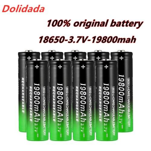 100% original brand new 18650 rechargeable battery 3.7V 19800 mAh for flashlight + USB charger