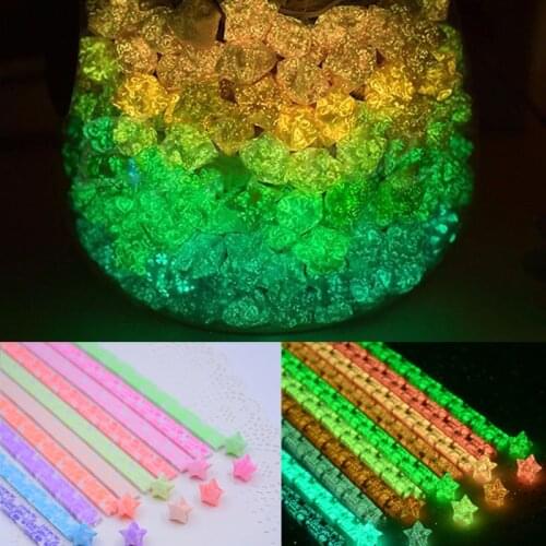 Luminous DIY Folding Paper Star Gift Lucky Star Origami Decorative Paper Strips Friends Christmas Gift #249097