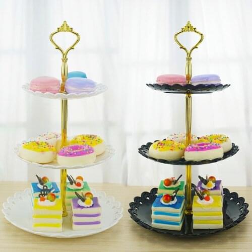 3-tier Plastic Cake Stand Dessert Stand Cupcake Stand Tea Party Serving Platter Pastry Stand