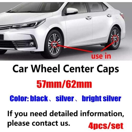 4pcs 57mm 62mm 60mm black silver car Wheel Center Caps hub covers emblem for toyota Car accessories