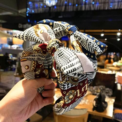 Bowknot Hairband Headband for Women Hair Accessories New Print Bow Headband Adults Head Band Girls Hair Hoop Face Wash Headwear