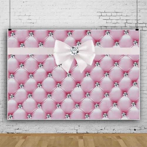 Shiny Bright Diamond Pink Party Theme Background Girl Birthday Decoration Photography Photo Text Children Custom Vinyl Backdrop