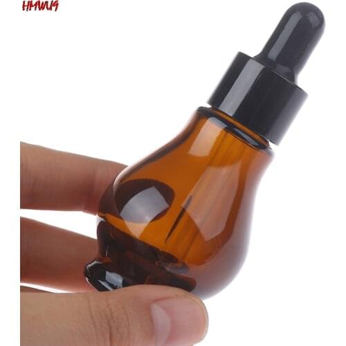10/20/30/ml Amber Portable Glass Dropper Bottle Essential Oil Perfume Pipette Bottles Refillable Empty Container NEW