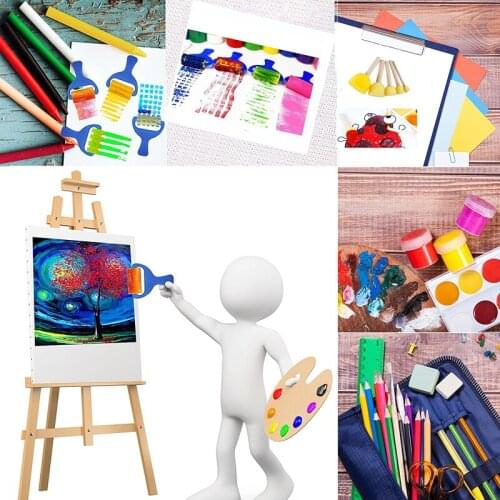 39pcs Child Sponge Brush Wood Handle Child Graffiti Art Painting Painting Sponge Stamps Early Childhood Toys