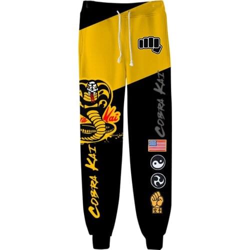 The Karate Kid Cobra Kai 3D Sweatpants Long Pants Female Hip Hop Cosplay Costume Fashion Elastic Waist Baggy Casual 2020 Adult
