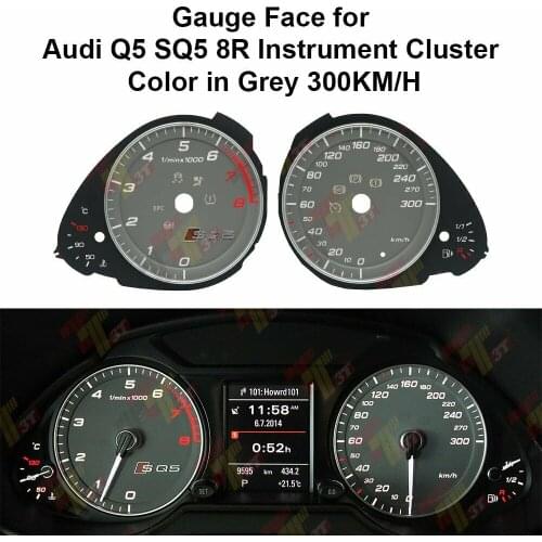 For Audi Q5 SQ5 8R Instrument Cluster Gauge Face Grey 300KM/H