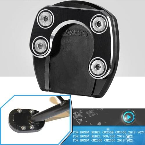 For Honda Rebel 300/500 CMX300 CMX500 2017-2021 Motorcycle Accessories CNC Kickstand Foot Side Stand Extension Pad Plate Bracket