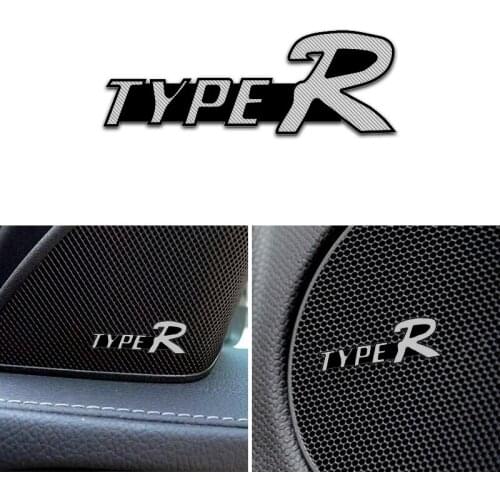 4PCS 3D Aluminum Emblem Logo Badge Car Speaker stereo Sticker For Honda TYPER Type R CIVIC Mugen XR-V HR-V Accord Car Styling