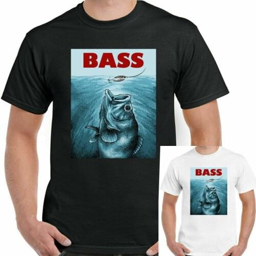 Fishing T-Shirt Bass Mens Funny Jaws Fisherman Fish Angler Angling Rod Unisex
