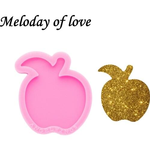 Glossy 5cm Apple Badge Reel Silicone Epoxy Mould DIY Handmade Making Jewelry Tools DY0574