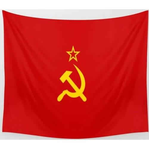Flag of USSR Tapestry Red Wall Hanging Tapestries Dorm Wall Art Home Decor Traveling Camping Beach Towel Yoga Mat