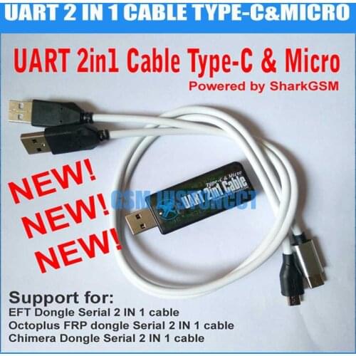 Uart 2in 1 cable (all In one Boot Cable ) Type c +Mirco support for eft ,mrt,chimera,octoplus frp dongle