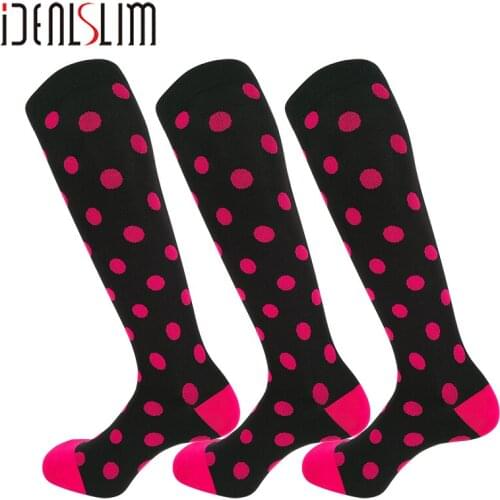 IDEALSLIM 3 Pairs Compression Plantar Fasciitis Socks for Women Men Pressure Knee High Socks