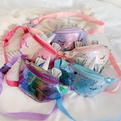 Cute Girls Waist Bag Fashion Belt Bags Children Unicorn Fanny Pack Boy And Girl Anti-theft Crossbody Bag Phone Purse Waist Pack