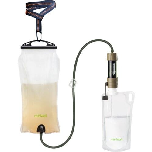 Miniwell Camping Gravity Water Filtration system for hiking,camping,survival and travel