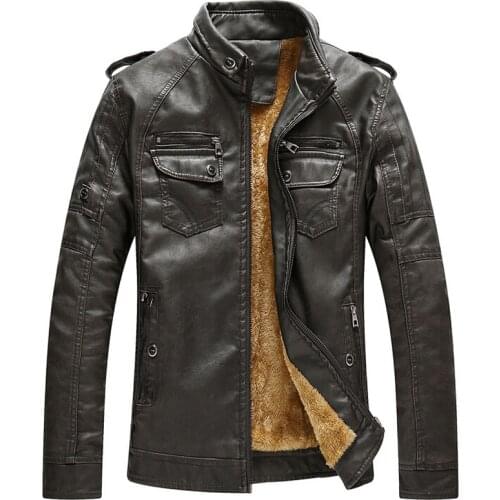 Winter jackets men thick Washed leather coat jaqueta masculina winter jacket men stand collar windbreaker leather coats parkas