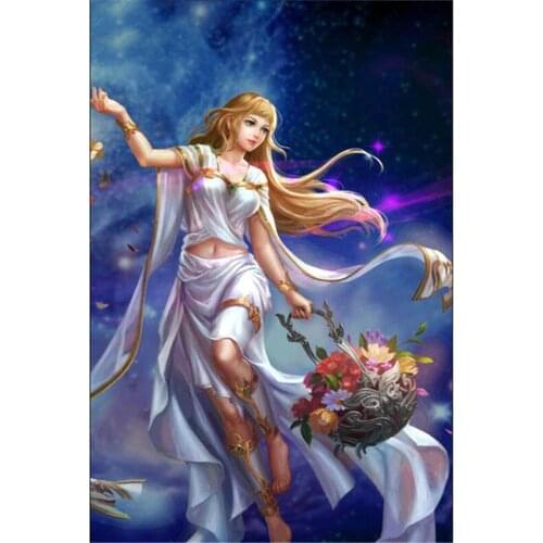 Woman Constellation DIY Cross Stitch 11CT Embroidery Kits Craft Needlework Set Cotton Thread Printed Canvas Home Wholesale