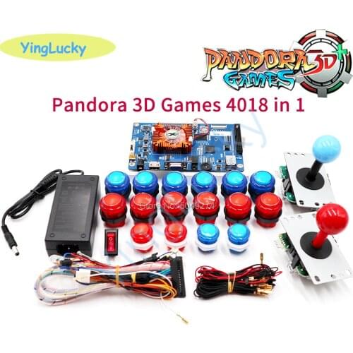 Pandora Box 3D WiFi 4018 kit DIY Arcade Kit +LED push buttons +SANWA 5pin Joystick Arcade Console machine Home closet package
