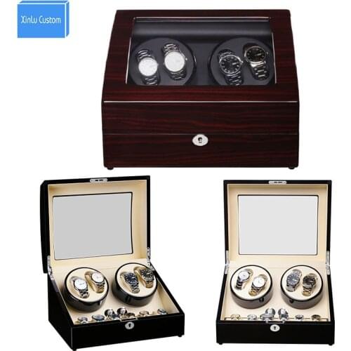 Luxury Wood/Leather Watch Winder with Lock/Plug Watch Rotary 4+6 Grid Watch Rotator Box Quality Accessories Japan Mabuchi Motor