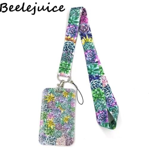 Succulent plants flowers Neck Strap Lanyard for keys lanyard card ID Holder Jewelry Decorations Key Chain for Accessories Gifts
