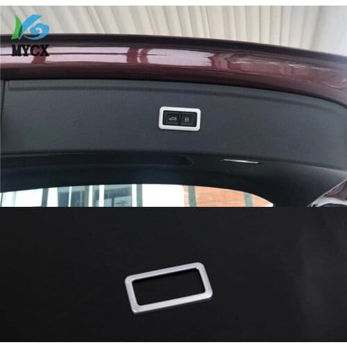 Car styling ABS matte/Carbon fiber Back tail door Rear Trunk switch button Trim panel frame 1pcs For Audi Q5 L Q5L 2018 2019